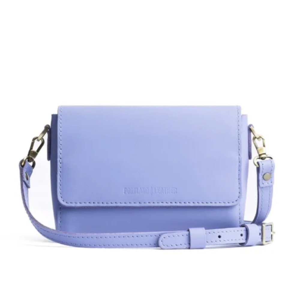 Portland Leather Crossbody Bag - Light Purple